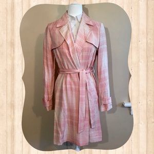 LC Lauren Conrad Pink Plaid Spring Coat